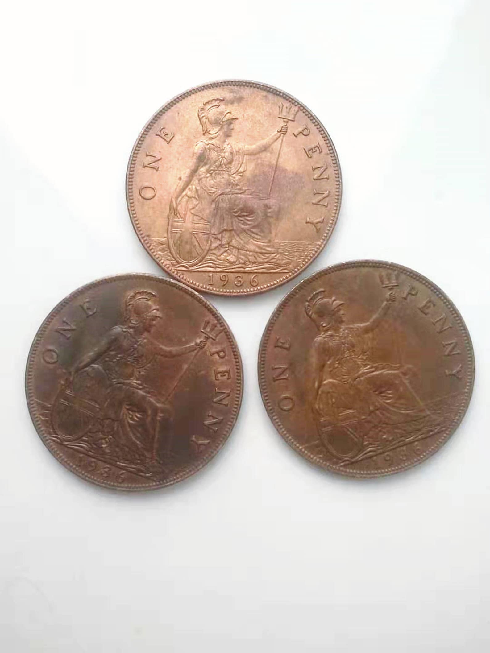 Old British Copper One Pence Coins.coins Are Gifts for Etsy