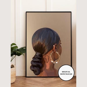 Black Girl Printable Wall Art, Black Girl Art, African Art, Wall Decor, Aesthetic Wall Art, Instant Download, Digital Prints