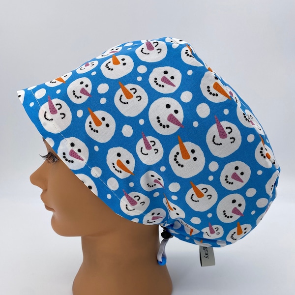 Different size NOT available, Snow Spirit, Women's Euro Scrub Cap, Surgical Hat