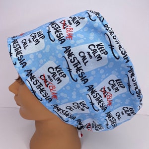 Keep Calm & Call Anesthesia, Women's Euro Scrub Cap, Surgical Hat