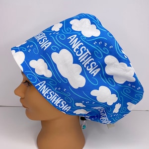 Anesthesia ZZZ, Women&#39;s Euro Scrub Cap, Surgical Hat, Cute Scrub Cap, CRNA