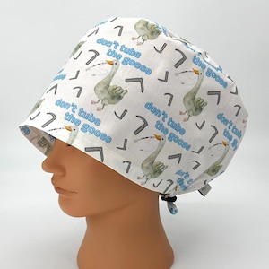 Goose, Women’s Cute White Euro Style Scrub Cap, Funny Surgical Hat, Anesthesia Scrub Cap, Graycapco