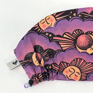 Cute Celestial Scrub Cap Womens Euro Surgical Hat With Sun And Moon For Nurse CRNA Scrub RNFA Surgeon, Esme image 5