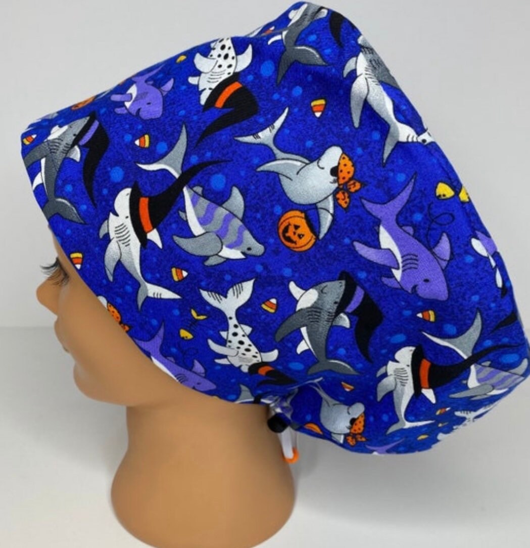 graycapco Shark Treats, Women's Euro Scrub Cap, Surgical Hat