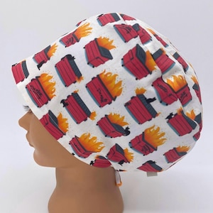 Funny Scrub Cap Women’s White Euro Medical Surgical Hat For Heathcare Workers Veterinary And Dental, Fire 3