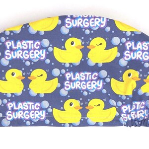 Gorro quirúrgico europeo divertido para mujer, gorro azul con patos y burbujas, para cirugía plástica. imagen 3