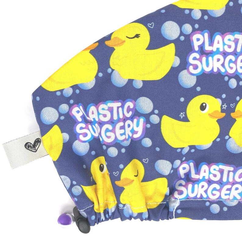 Gorro quirúrgico europeo divertido para mujer, gorro azul con patos y burbujas, para cirugía plástica. imagen 5
