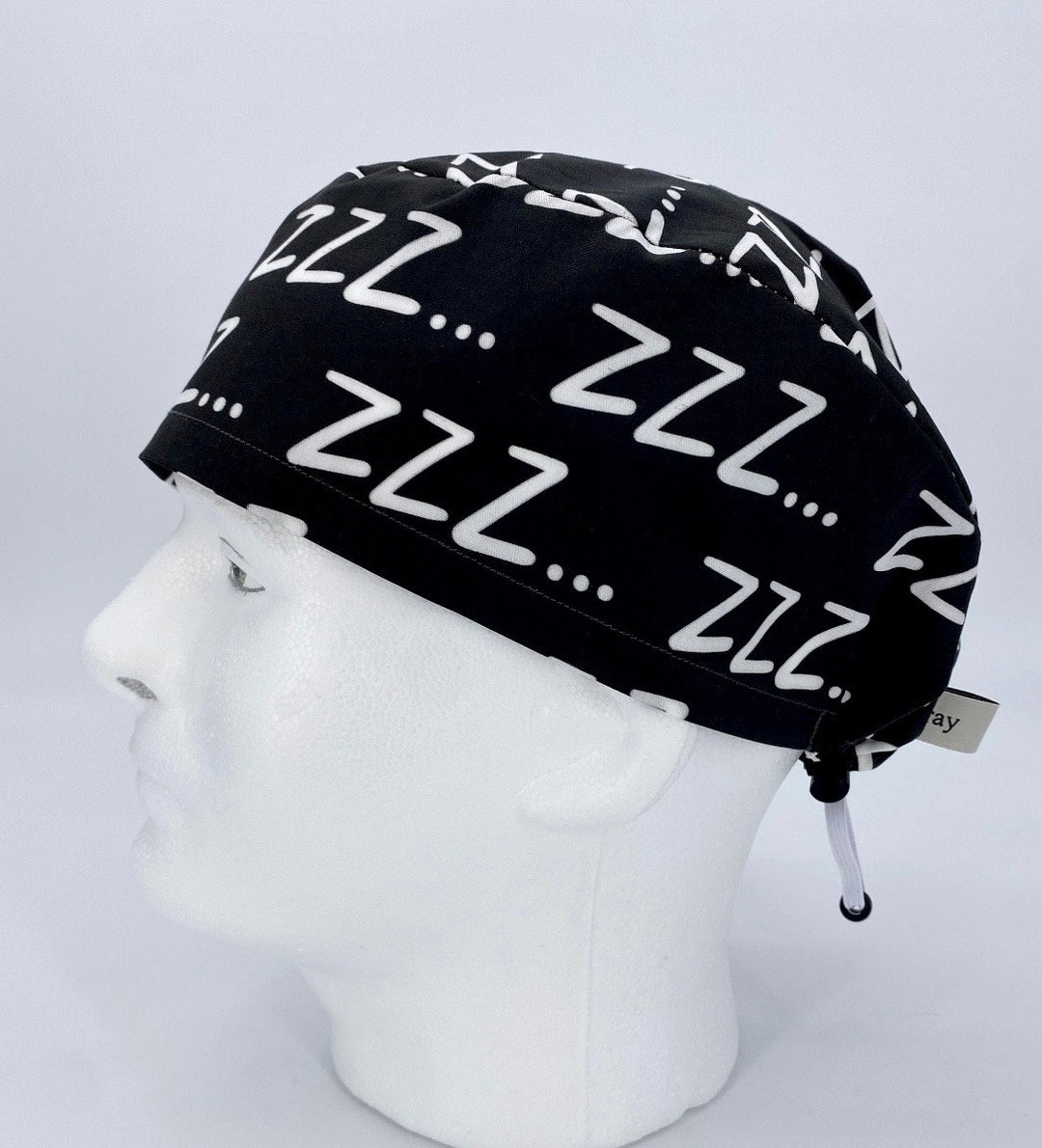 ZZZ, MENS Scrub Cap, Black Funny Sleep Surgical Hat - Etsy