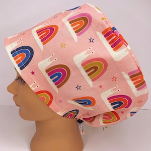 Different size NOT available, Rainbow Snails, Women's Euro Scrub Cap, Surgical Hat
