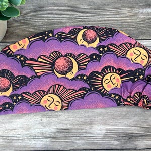 Cute Celestial Scrub Cap Womens Euro Surgical Hat With Sun And Moon For Nurse CRNA Scrub RNFA Surgeon, Esme image 8