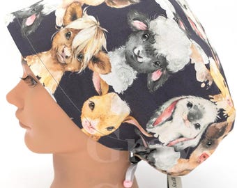 Cute Baby Animal Scrub Cap Women's Euro Medical Surgical Hat For Healthcare Worker For Nurse Scrub CRNA Surgeon Veterinary, Baby Stock