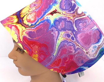 Gorro quirúrgico bonito y colorido para mujer, ideal para enfermeras, anestesistas, cirujanos, veterinarios y dentistas.
