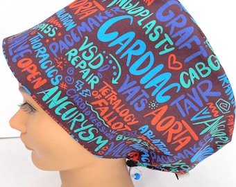 Cute Scrub Cap Women's Euro Medical fSurgical Hat For Nurse Scrub CRNA Surgeon, Issues of the Heart