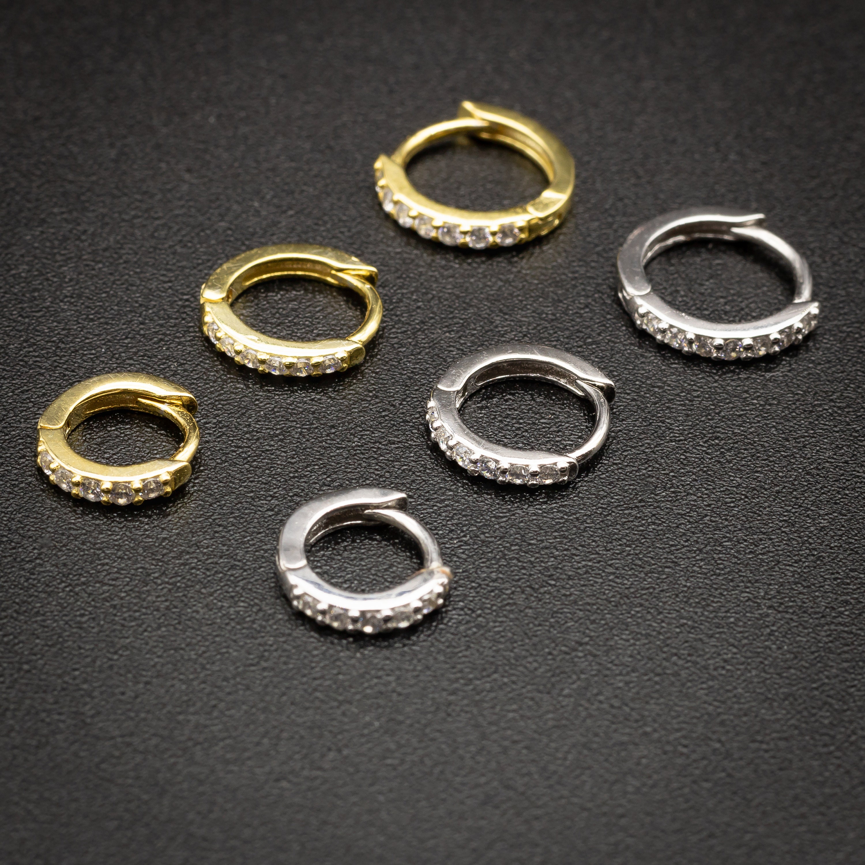 Silver Tiny Hoop Earrings CZ Hoops Tiny Huggie Hoop Etsy