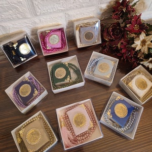 10 pieces Quran Personalized Mini Quran Set with Rosary Islamic Kuran Favors Gift For Muslims Tasbeeh Islamic Gift