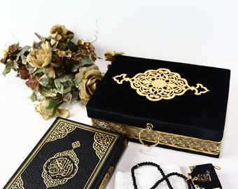 Personalized Quran Set, Luxury Metal Box, Islamic Wedding Gift