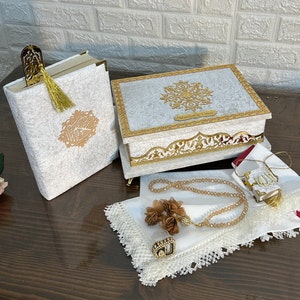 Luxry special box Prayer rug set,Quran gift set,Islamic Gift Set ,rosary Quran Favors,Prayer Gift Set,Islamic Gifts ,Islamic Wedding Gift
