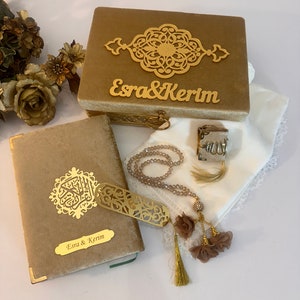 Personalized Quran with Luxry special box, Islamic Wedding Gift Set, Quran Favors,Prayer Gift Set, islamic gift,Quran set,Quran