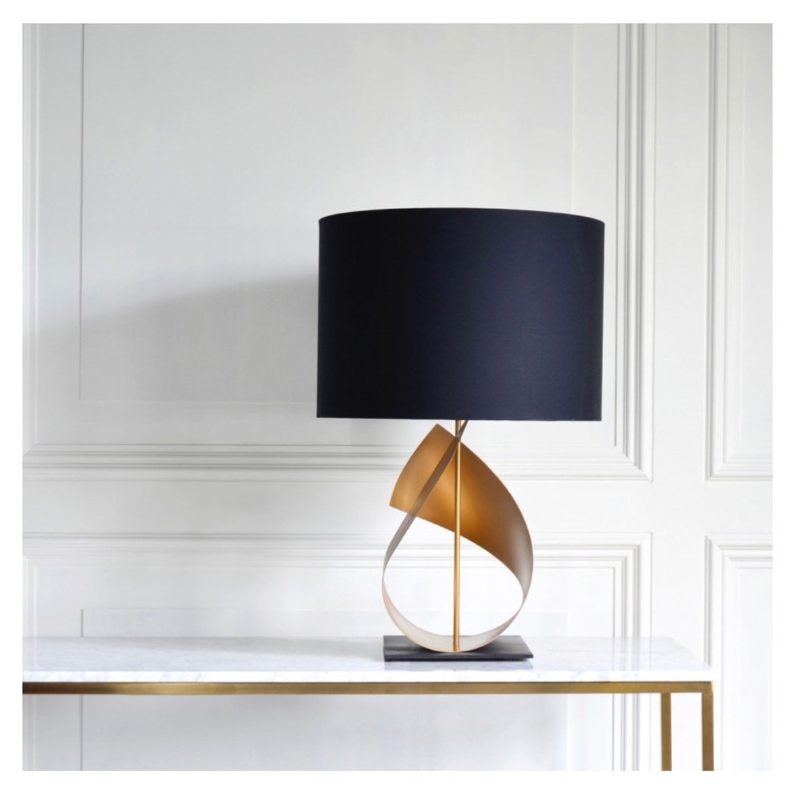 Gold Sculptural Table Lamp Etsy