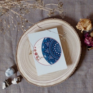 Carte postale mandala format A6 - Lune