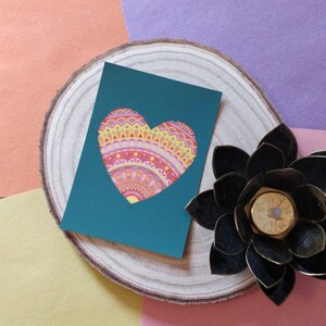 Carte postale mandala “De tout mon coeur”