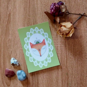 Carte Postale Mandala format A6 - Renard