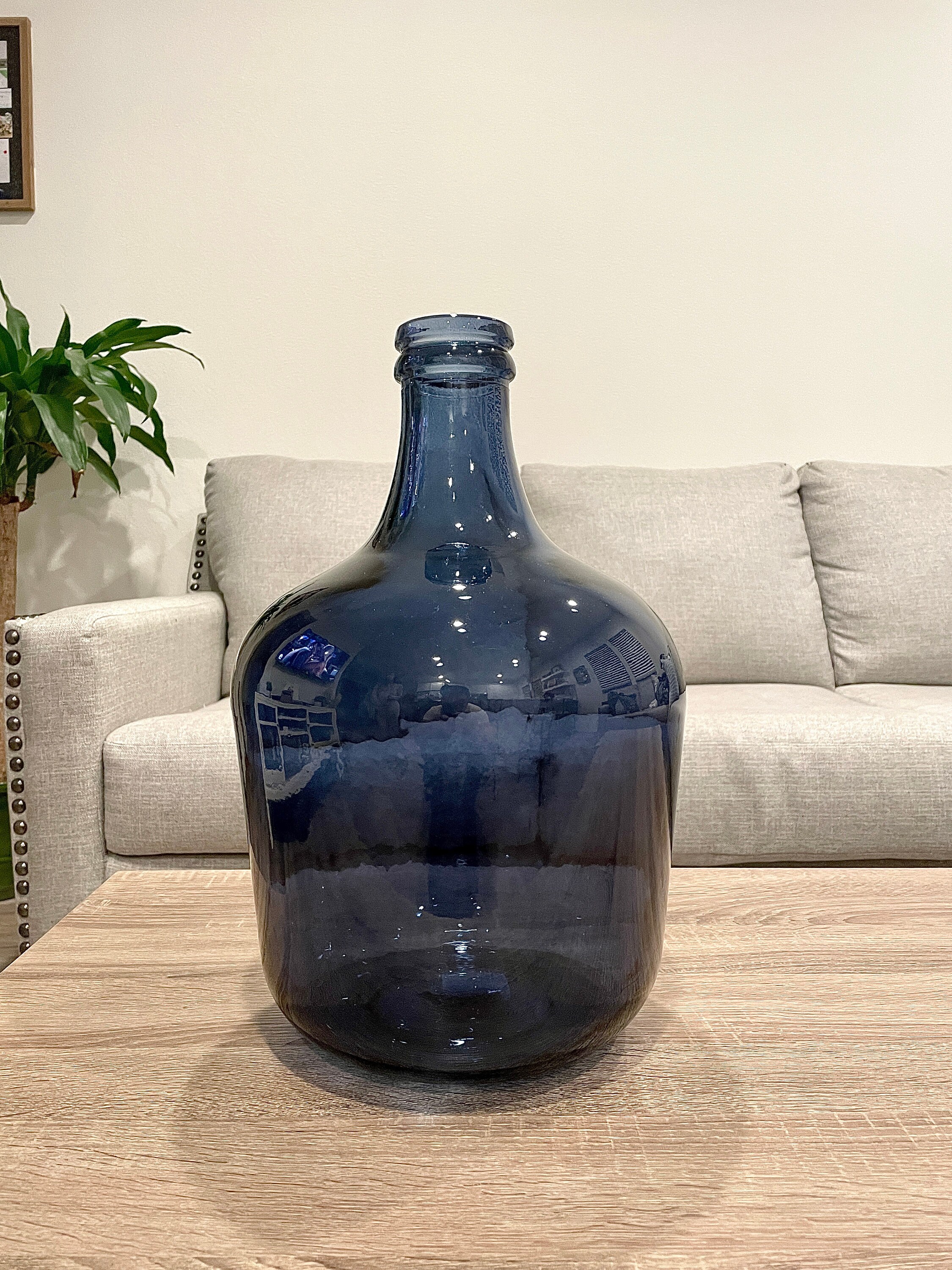 Farm House Glass Jug Glass Vase Blue Tint Home Decor Etsy Canada