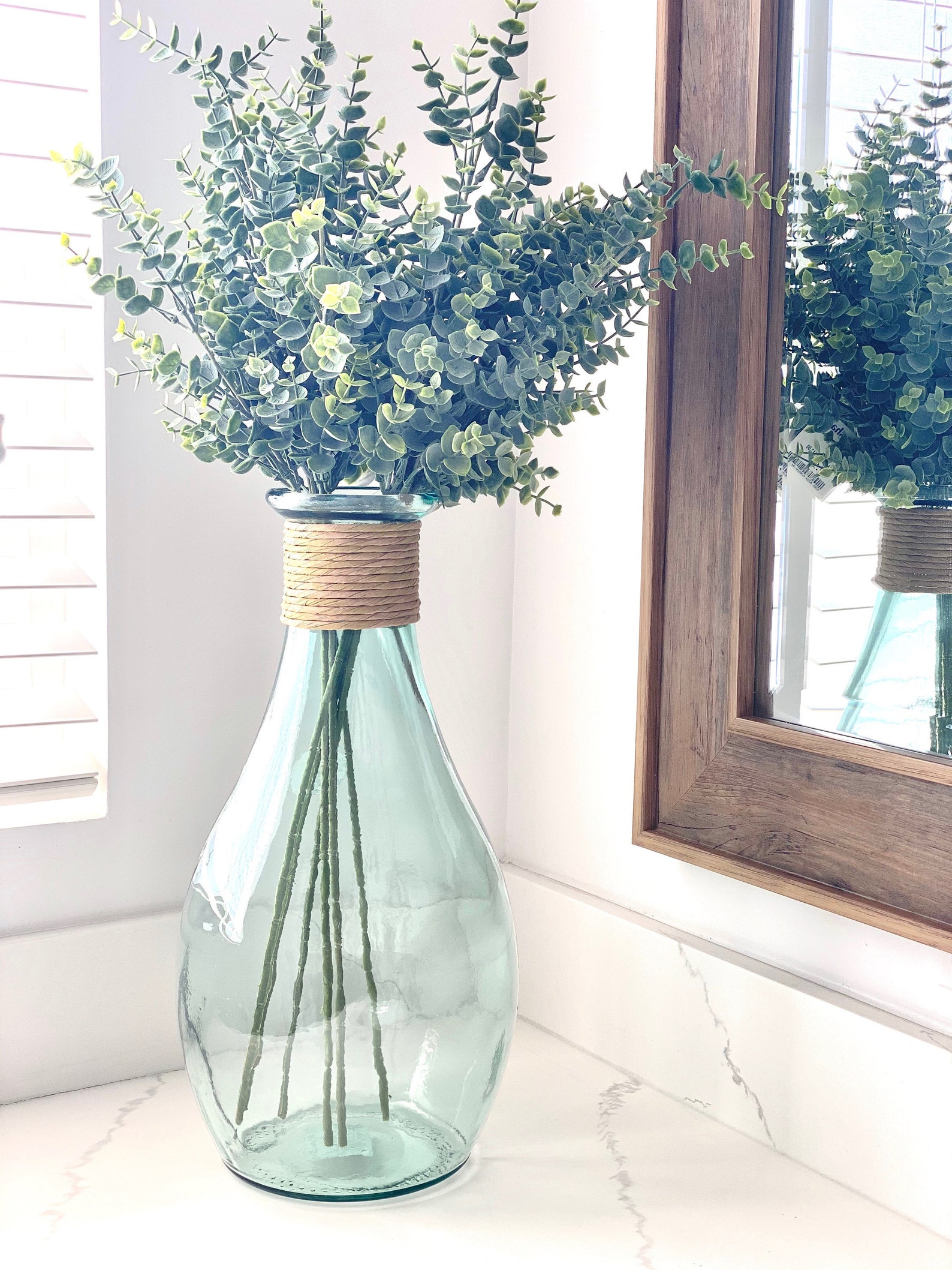 Glass Vase Farm House Home Decor Vase Vintage Rustic Style Etsy