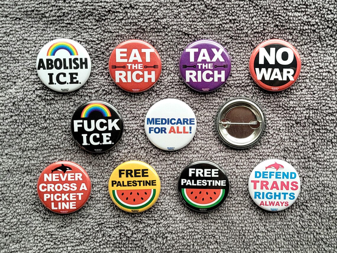 WORKING-CLASS SOLIDARITY Button Pins or Magnets - 11 Pack (1.25 ...