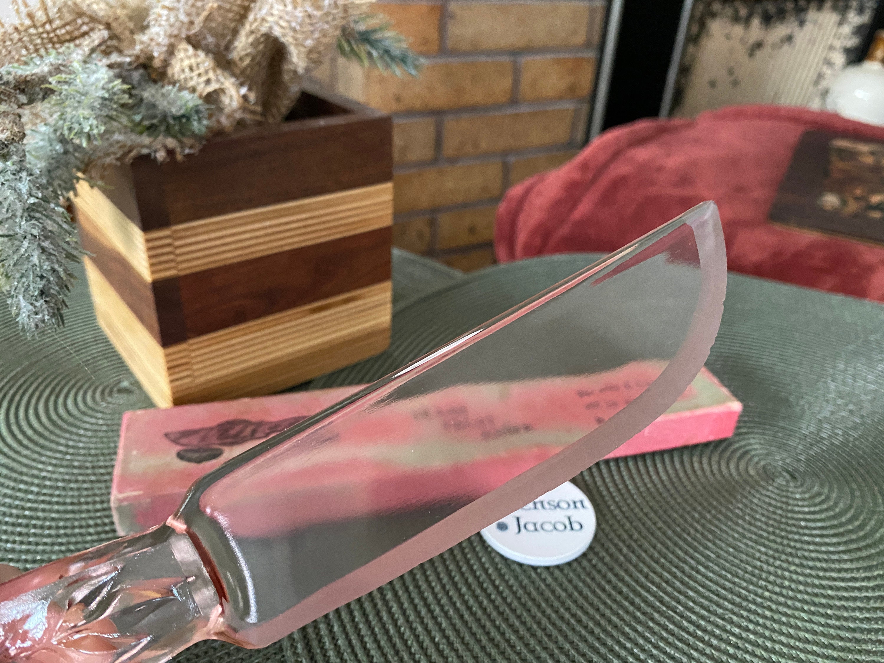 Depression Era Pink Glass Fruit and Cake Knife Etsy