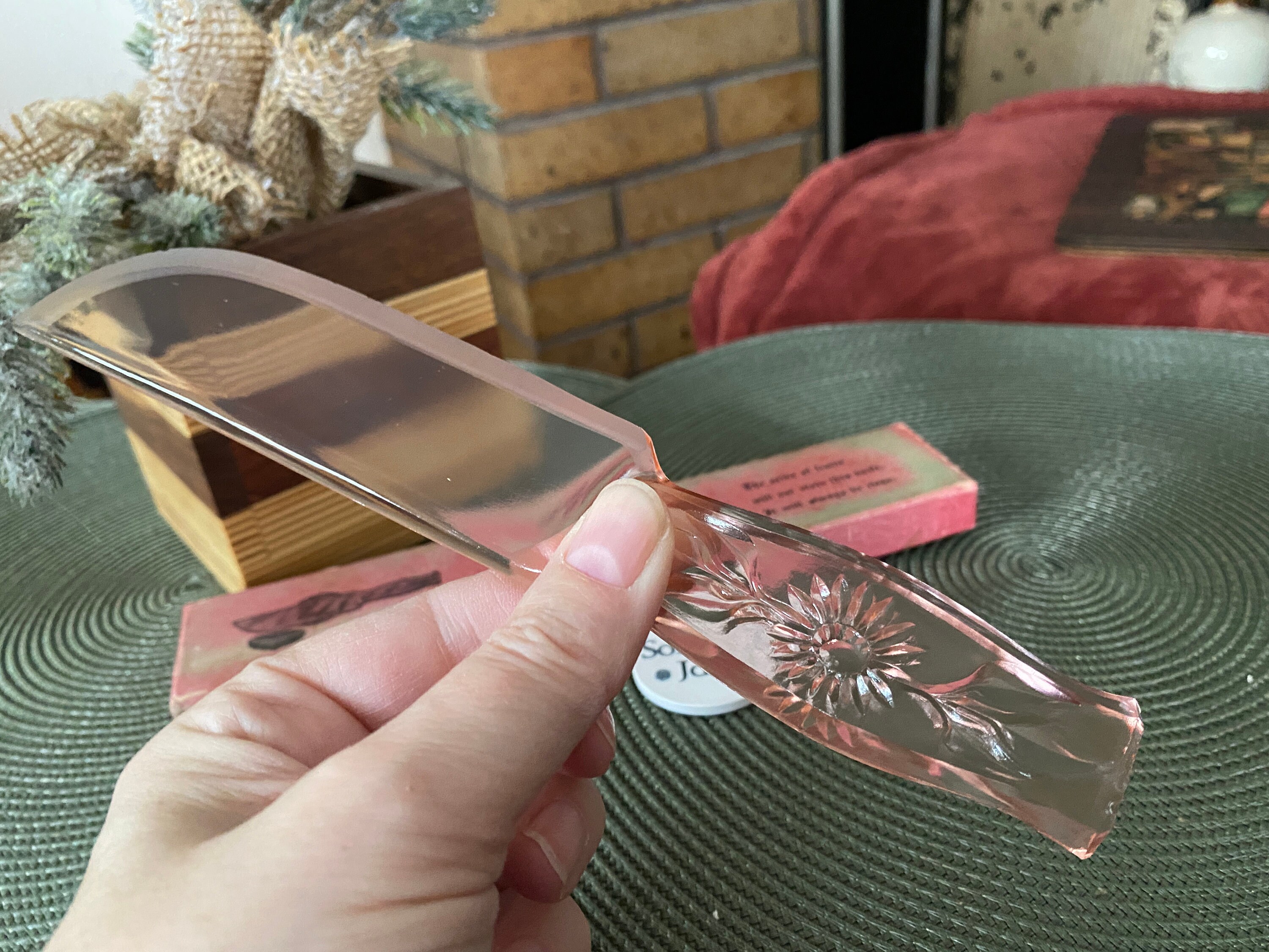 Depression Era Pink Glass Fruit and Cake Knife Etsy