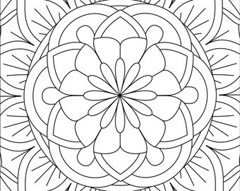 5 Printable, Mandala ,adult, Coloring Pages, Floral, Easy