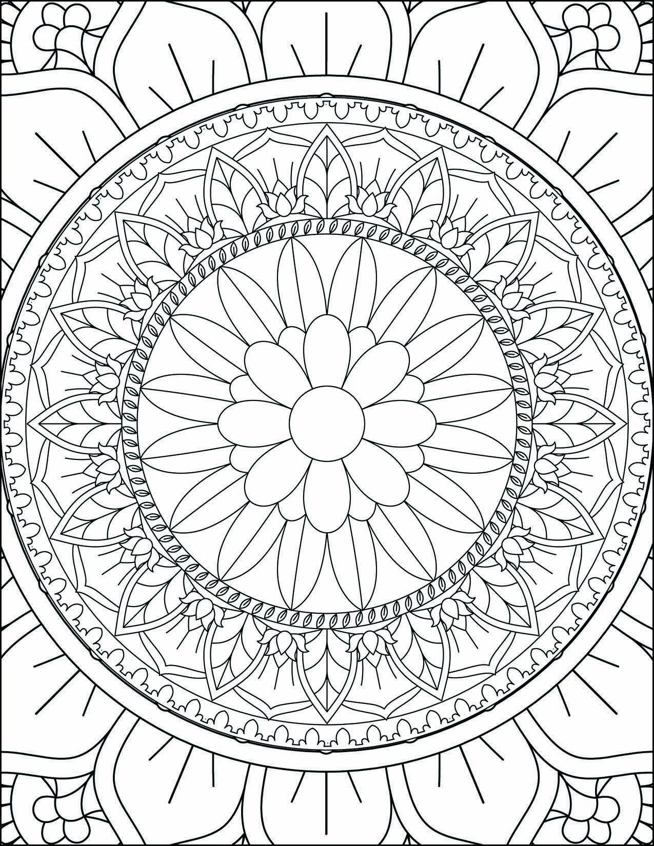 5 Printable, Mandala ,adult, Coloring Pages, Floral, Easy