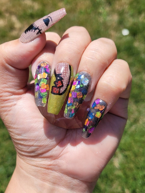glow in the dark nightmare before christmas nails