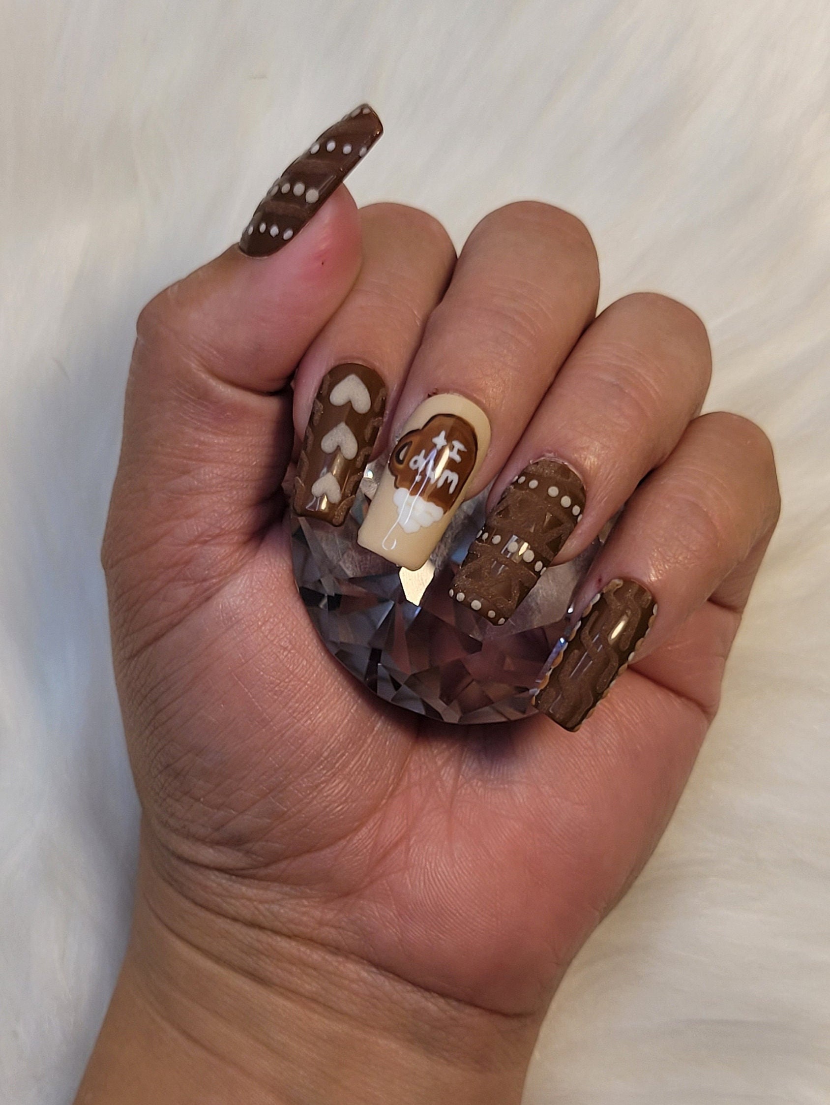 Gold metal Louis Vuitton 3D nail art decoration Nail stickers