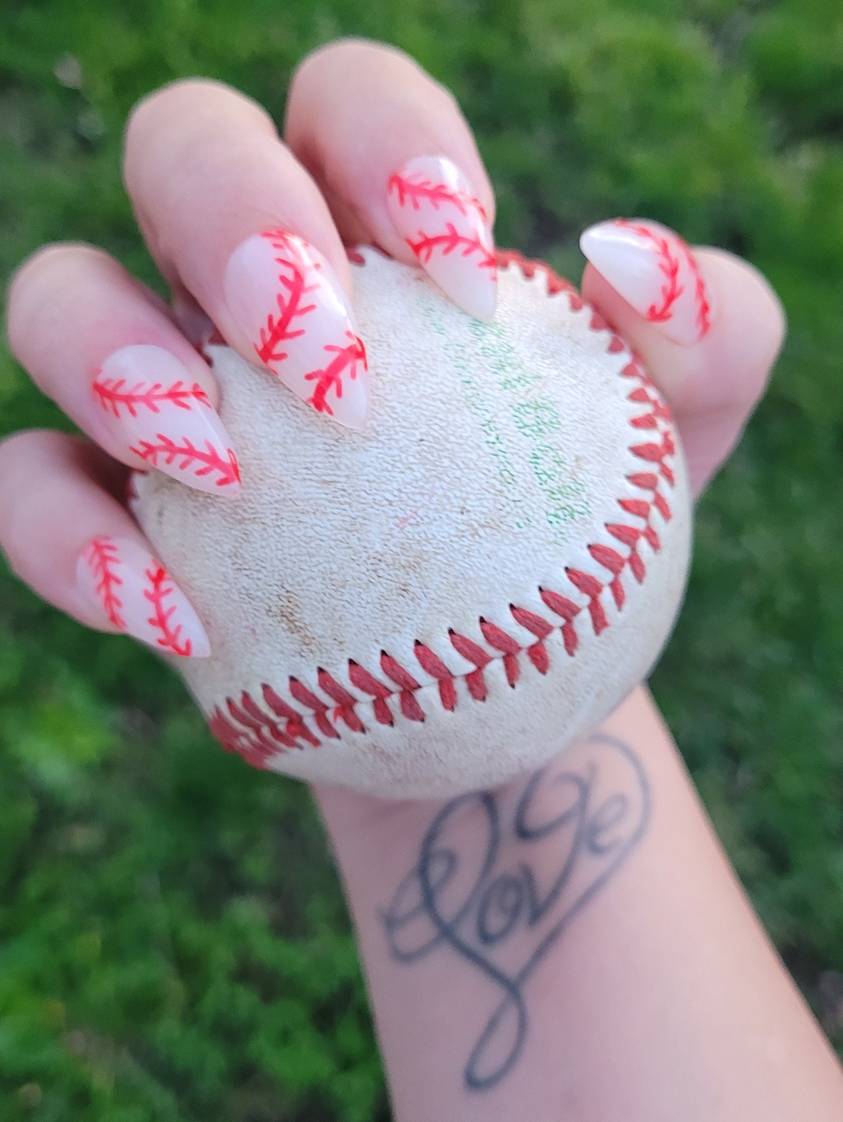 easy baseball nail designs