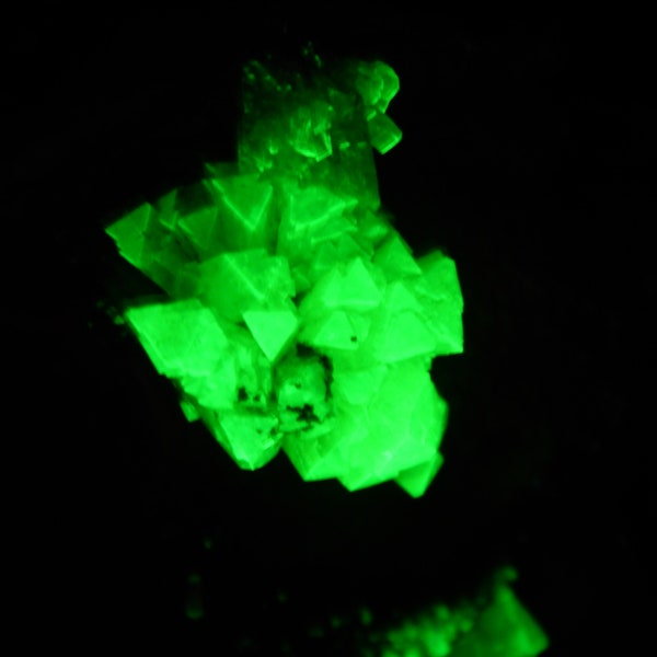 Fluorescent Adamite on Limonite matrix