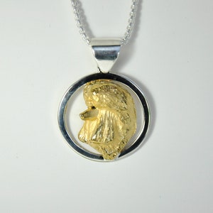 Silver & Gold Poodle Head Pendant