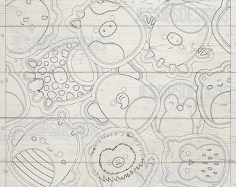 Squish Animal Tumbler Burst SVG