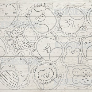 Squish Animal Tumbler Burst SVG