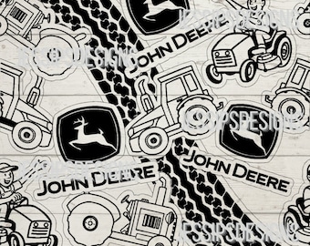 JD Tracteur Tumbler Burst SVG