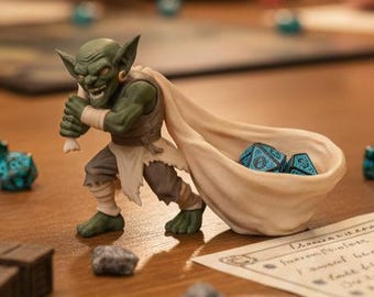 Portadados de duende, decoración de escritorio de fantasía para juegos de rol de mesa