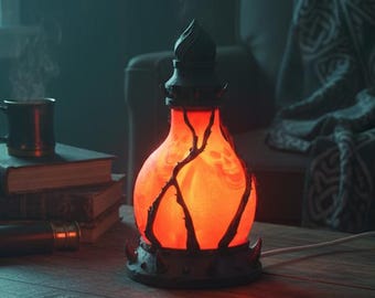 Lamp Dragon Fire Potion: fantasietafellamp, decor RPG