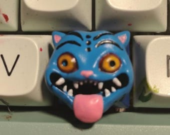 Derpy Monster Cat Keycap – Keycap de resina artesanal para teclados mecánicos