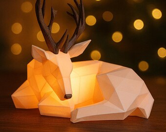 Aurora Stag — Modern Sculptural Ambient Lamp