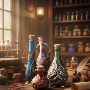Dnd Potion Bottle Set, Colorful Fantasy Props for Tabletop Gaming