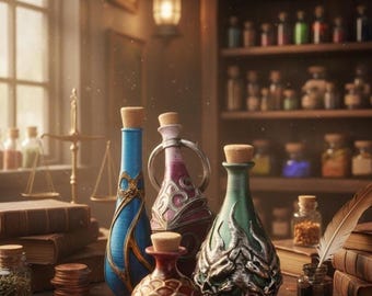 Dnd Potion Bottle Set, Colorful Fantasy Props for Tabletop Gaming