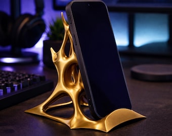 Soporte para teléfono Arcroot: soporte escultural para iPhone y Android.