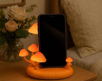 Mushroom Dock — Whimsical Phone Stand with Curved Stems