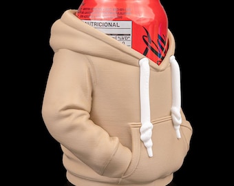 Lil’ Hoodie Koozie: Funda de bolsillo para latas de refrescos y bebidas energéticas, regalo de escritorio